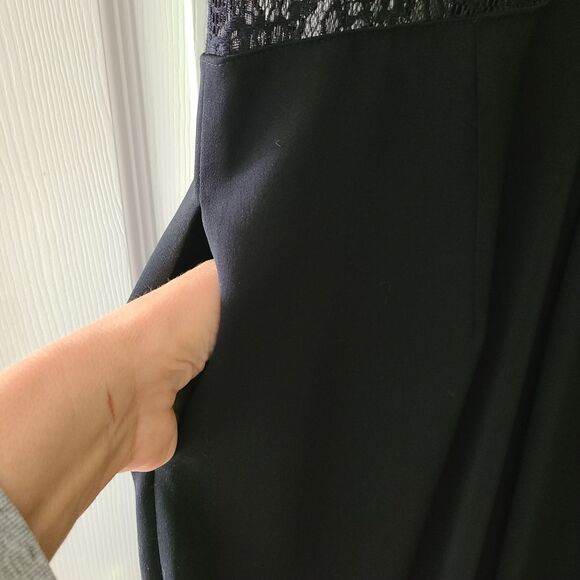 vintage Y2K bebe jumpsuit sleeveless black lace accent ankle zip size 10 - Picture 7 of 10